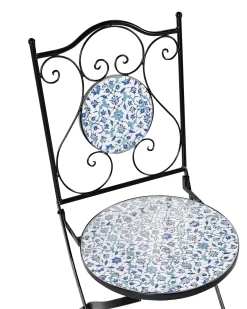 Beliani CHAPECO Pieghevole Metallo Nero Bianco Blu Nero