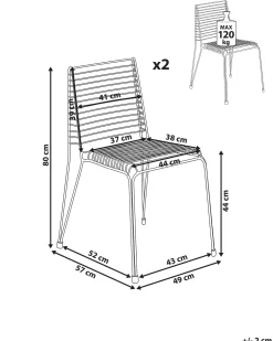Online Beliani Set di 2 sedie da giardino CHIEVE Metallo Bianco