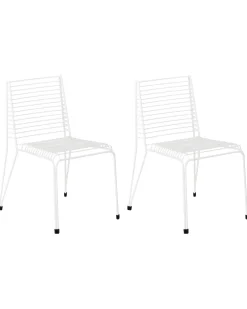 Online Beliani Set di 2 sedie da giardino CHIEVE Metallo Bianco