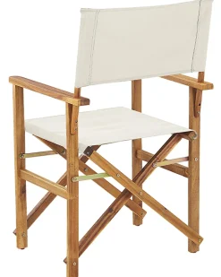 Discount Beliani Set di 2 sedie da giardino CINE Legno d'acacia Bianco sporco Bianco Marrone