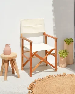 Discount Beliani Set di 2 sedie da giardino CINE Legno d'acacia Bianco sporco Bianco Marrone