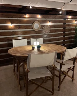 Discount Beliani Set di 2 sedie da giardino CINE Legno d'acacia Bianco sporco Bianco Marrone