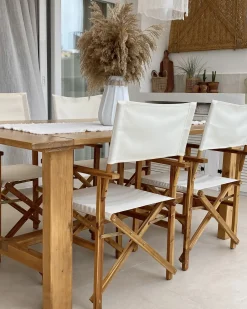Discount Beliani Set di 2 sedie da giardino CINE Legno d'acacia Bianco sporco Bianco Marrone