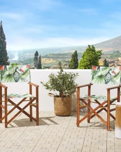 Sale Beliani Set di 2 sedie da giardino CINE Legno d'acacia Verde Bianco Marrone Rosso Verde Multicolore