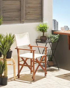 Beliani Set di 2 sedie da giardino CINE Legno d'acacia Verde chiaro Bianco Marrone Verde