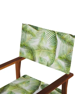 Beliani Set di 2 sedie da giardino CINE Legno d'acacia Verde chiaro Bianco Marrone Verde