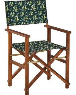 Clearance Beliani Set di 2 sedie da giardino CINE Legno d'acacia Verde scuro Bianco Marrone Verde