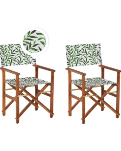 Online Beliani Set di 2 sedie da giardino CINE Legno d'acacia Marrone scuro Marrone Verde Multicolore