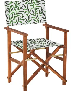 Online Beliani Set di 2 sedie da giardino CINE Legno d'acacia Marrone scuro Marrone Verde Multicolore