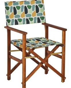 Best Beliani Set di 2 sedie da giardino CINE Legno d'acacia Multicolore Arancione Marrone Verde Multicolore