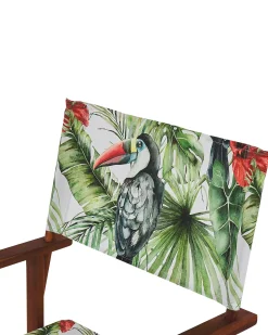 Sale Beliani Set di 2 sedie da giardino CINE Legno d'acacia Verde Rosso Verde Verde Multicolore