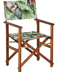 Sale Beliani Set di 2 sedie da giardino CINE Legno d'acacia Verde Rosso Verde Verde Multicolore