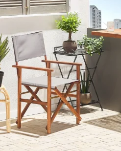 Hot Beliani Set di 2 sedie da giardino CINE Legno d'acacia Verde chiaro Bianco Grigio Verde Marrone