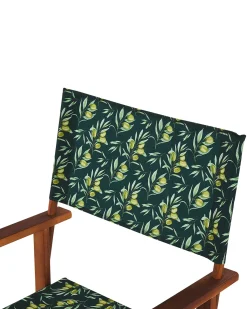 New Beliani Set di 2 sedie da giardino CINE Legno d'acacia Verde scuro Verde Marrone