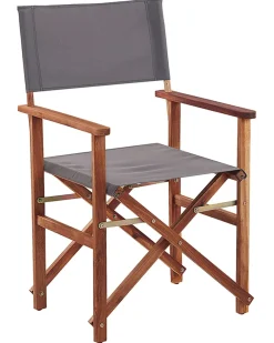 New Beliani Set di 2 sedie da giardino CINE Legno d'acacia Verde scuro Verde Marrone