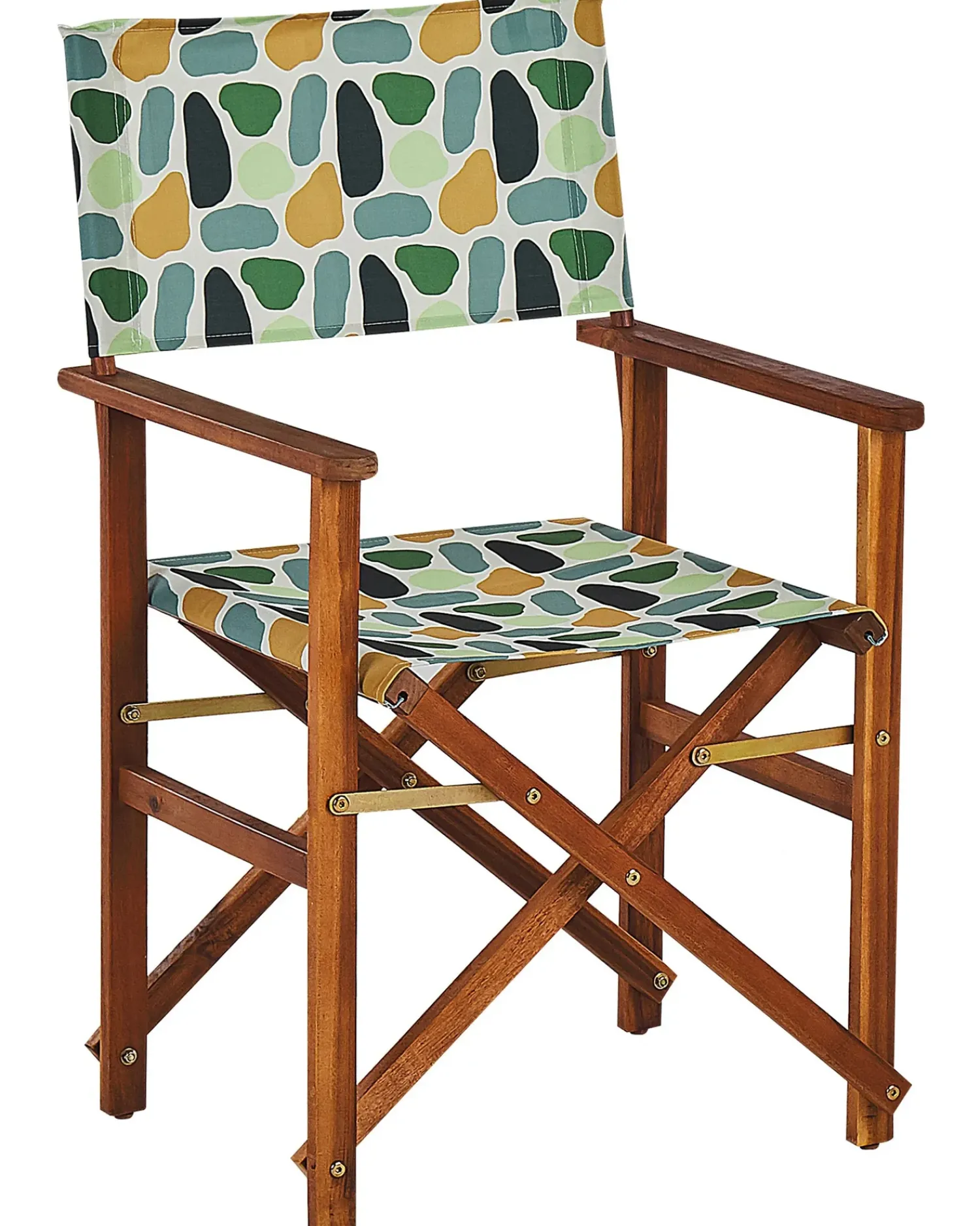 Sale Beliani Set di 2 sedie da giardino CINE Legno d'acacia Multicolore Arancione Verde Verde Multicolore