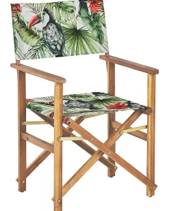 Best Beliani Set di 2 sedie da giardino CINE Legno d'acacia Verde Rosso Verde Verde Multicolore