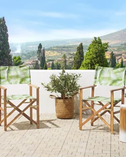 Discount Beliani Set di 2 sedie da giardino CINE Legno d'acacia Verde chiaro Bianco Marrone Verde