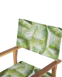 Discount Beliani Set di 2 sedie da giardino CINE Legno d'acacia Verde chiaro Bianco Marrone Verde