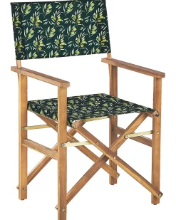 Best Beliani Set di 2 sedie da giardino CINE Legno d'acacia Verde scuro Bianco Marrone Verde