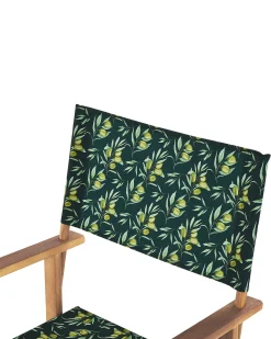 Best Beliani Set di 2 sedie da giardino CINE Legno d'acacia Verde scuro Bianco Marrone Verde