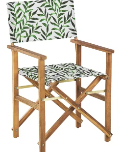 Best Beliani Set di 2 sedie da giardino CINE Legno d'acacia Bianco Bianco Marrone Verde