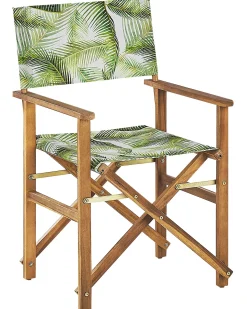 Clearance Beliani Set di 2 sedie da giardino CINE Legno d'acacia Verde chiaro Bianco Verde Marrone