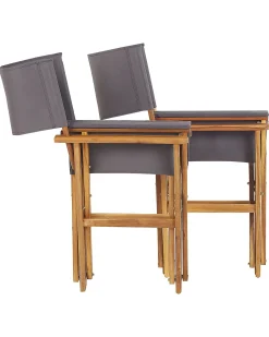 Outlet Beliani Set di 2 sedie da giardino CINE Legno d'acacia Rosa Bianco Verde Marrone
