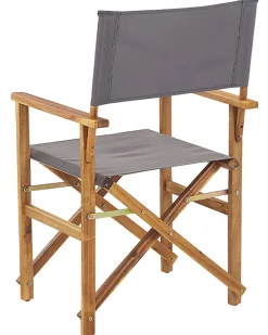 Beliani Set di 2 sedie da giardino CINE Legno d'acacia Grigio Verde Marrone