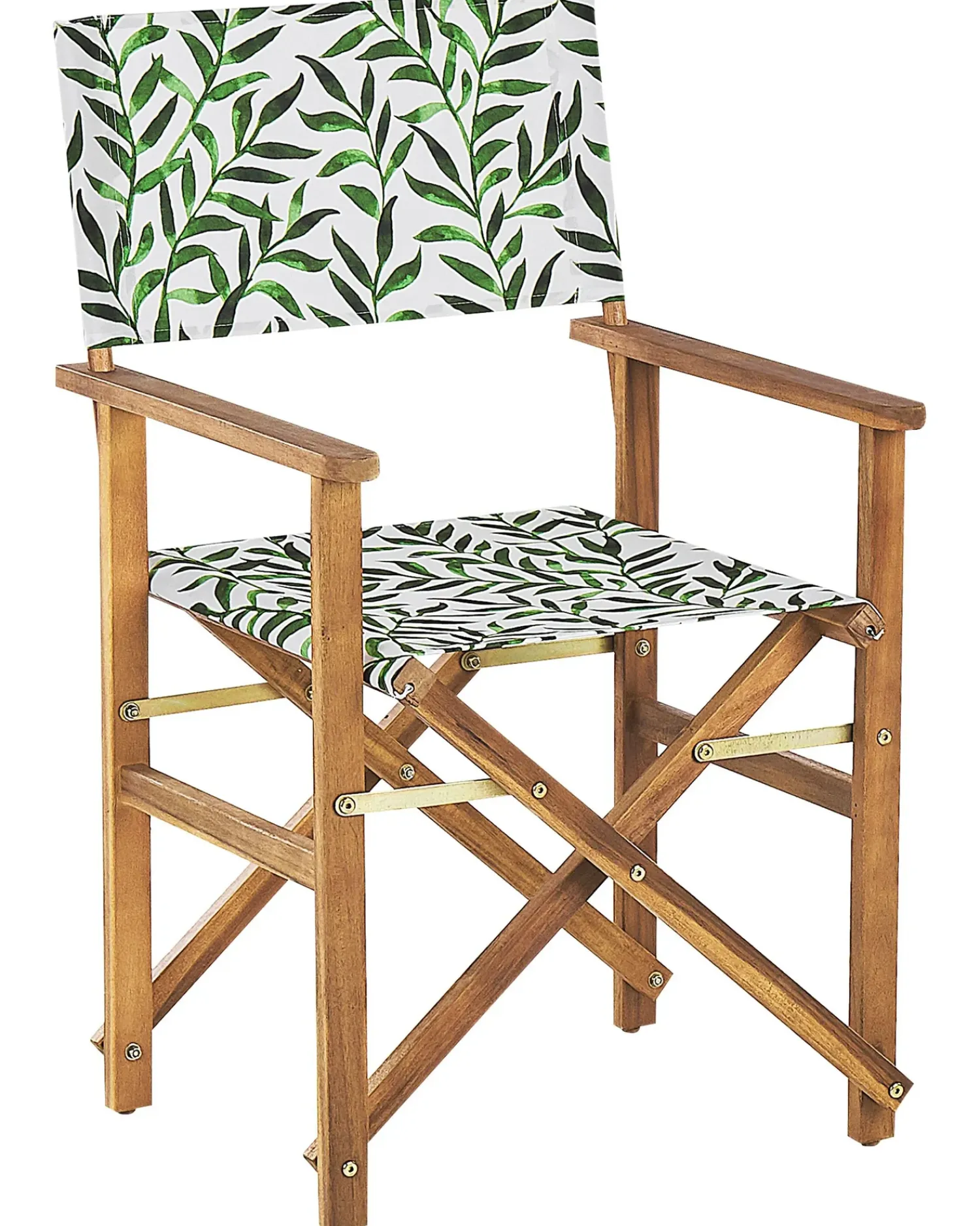 Beliani Set di 2 sedie da giardino CINE Legno d'acacia Grigio Verde Marrone