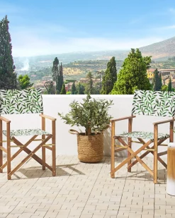 Beliani Set di 2 sedie da giardino CINE Legno d'acacia Grigio Verde Marrone