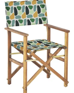 Online Beliani Set di 2 sedie da giardino CINE Legno d'acacia Multicolore Arancione Bianco Verde Verde Multicolore