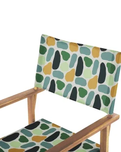Online Beliani Set di 2 sedie da giardino CINE Legno d'acacia Multicolore Arancione Bianco Verde Verde Multicolore