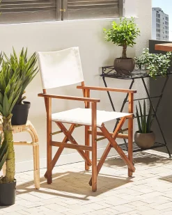 Hot Beliani Set di 2 sedie da giardino CINE Legno d'acacia Bianco sporco Bianco Marrone