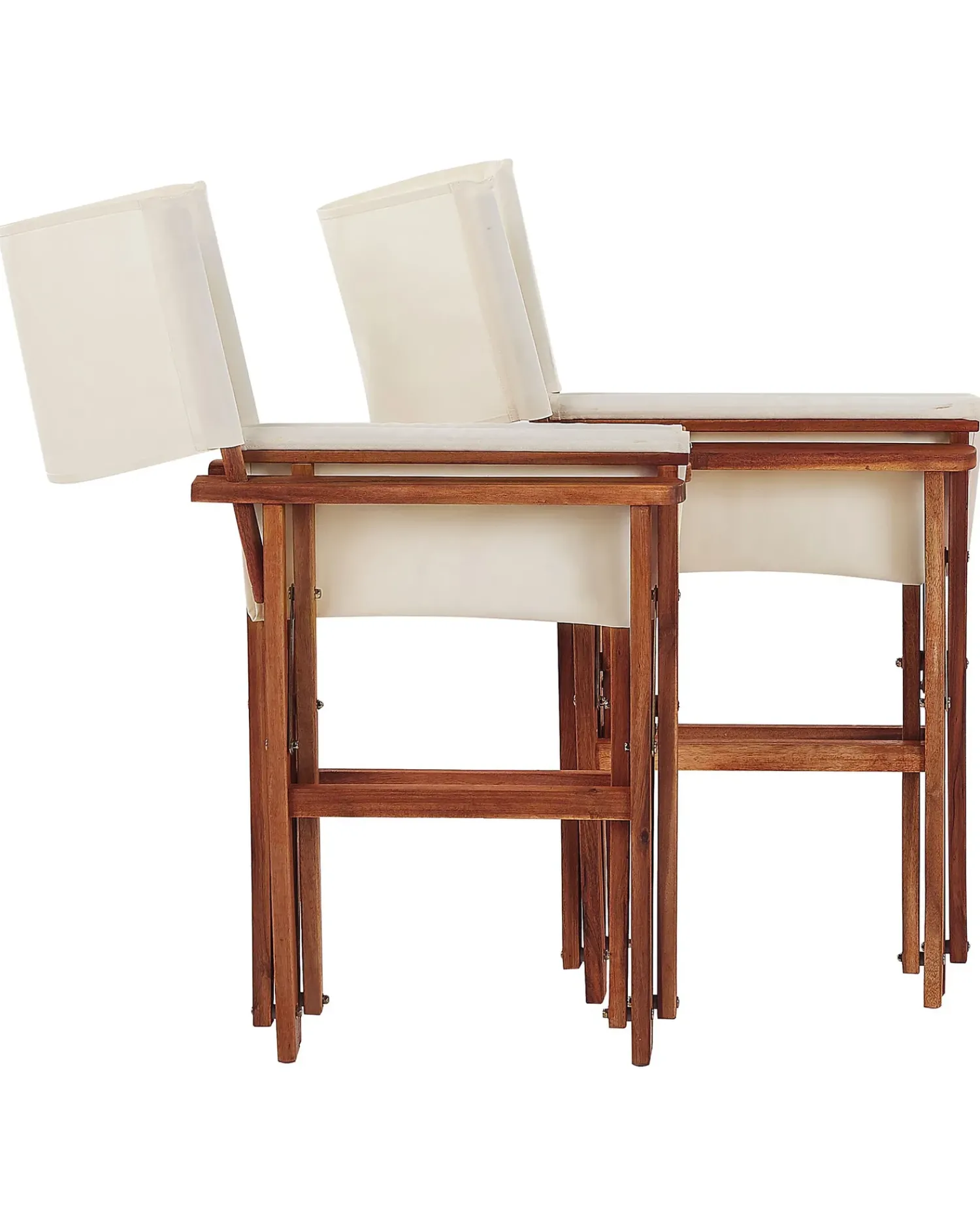 Hot Beliani Set di 2 sedie da giardino CINE Legno d'acacia Bianco sporco Bianco Marrone