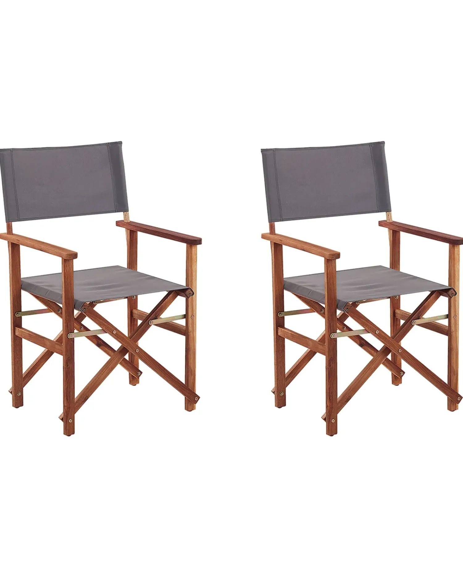 Discount Beliani Set di 2 sedie da giardino CINE Legno d'acacia Grigio Marrone Grigio