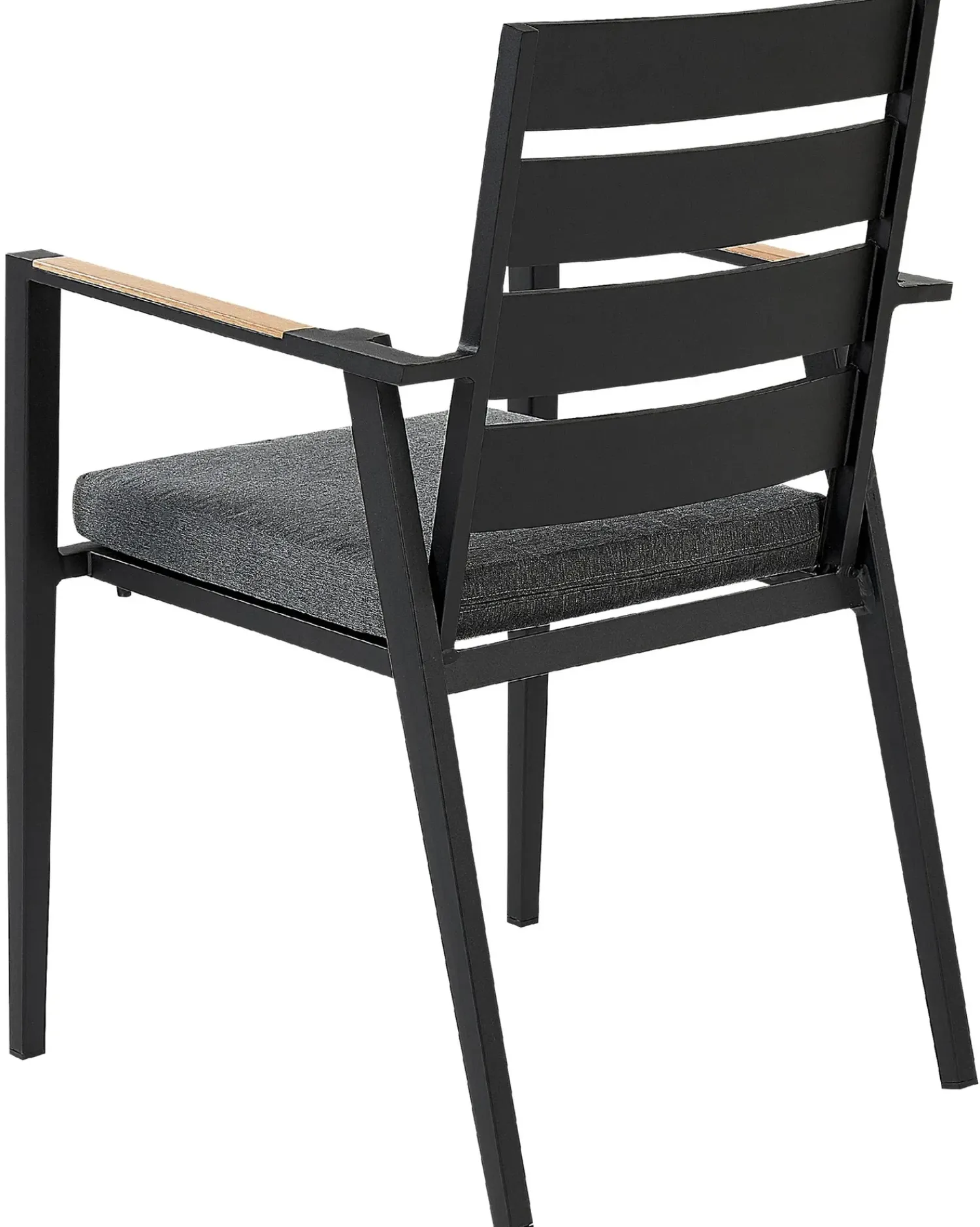 Online Beliani Set di 6 sedie da giardino con cuscini TAVIANO Metallo Nero Grigio Marrone Nero