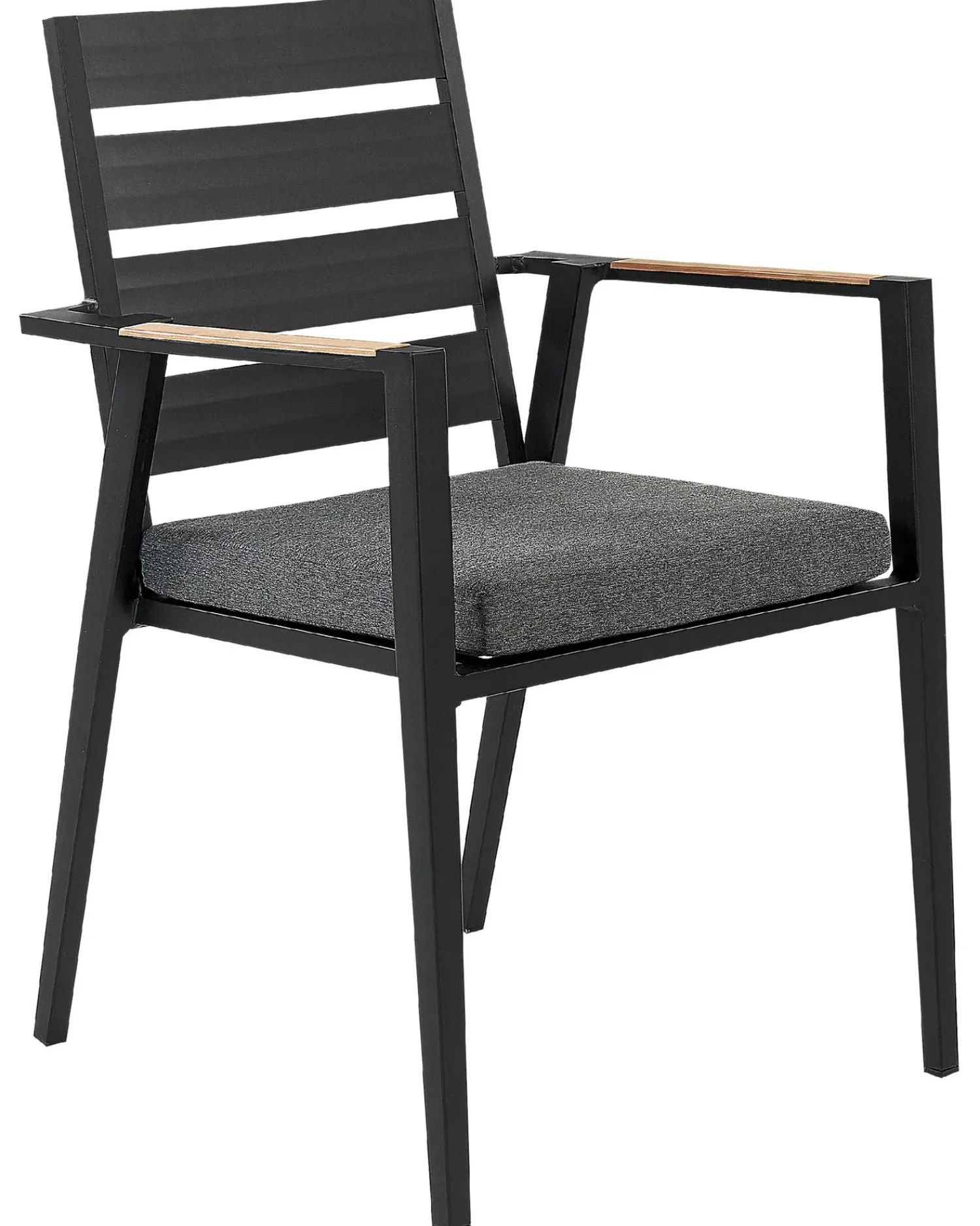 Online Beliani Set di 6 sedie da giardino con cuscini TAVIANO Metallo Nero Grigio Marrone Nero