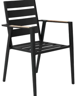 Online Beliani Set di 6 sedie da giardino con cuscini TAVIANO Metallo Nero Grigio Marrone Nero
