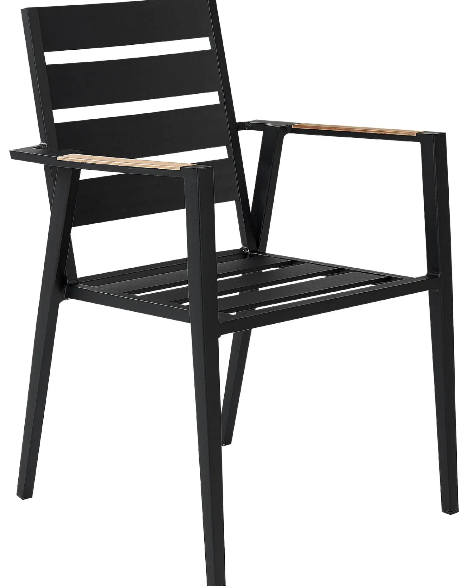 Online Beliani Set di 6 sedie da giardino con cuscini TAVIANO Metallo Nero Grigio Marrone Nero