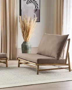 New Beliani TODI Bambù Tortora Beige Marrone