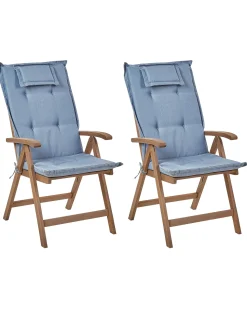 Outlet Beliani AMANTEA Legno d'acacia Blu Blu Marrone