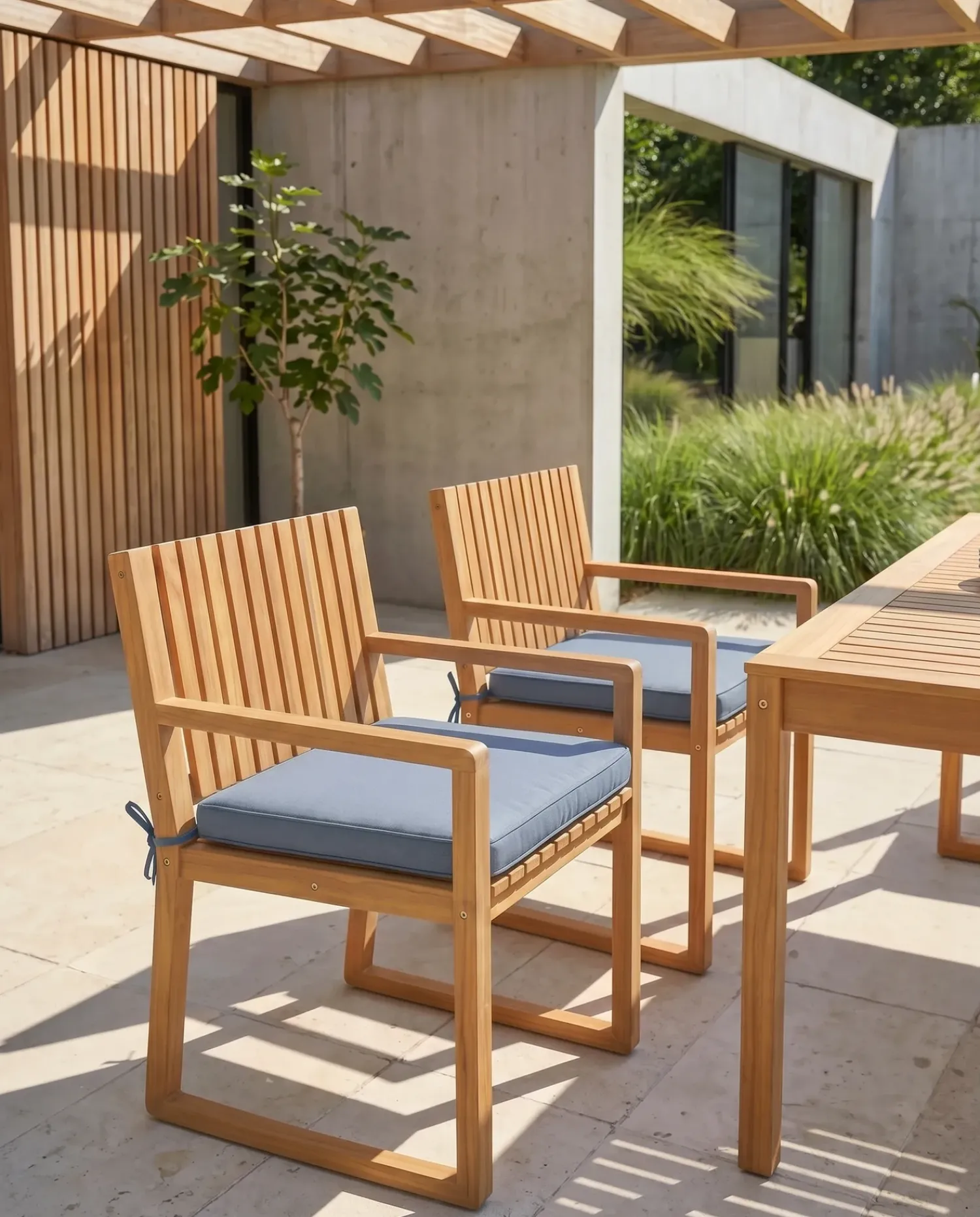 Hot Beliani SASSARI II Legno di acacia certificato Blu Blu Marrone