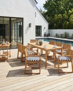Hot Beliani SASSARI II Legno di acacia certificato Blu marino Bianco Blu Marrone