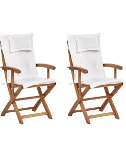 Online Beliani MAUI II Legno d'acacia Bianco sporco Bianco Marrone