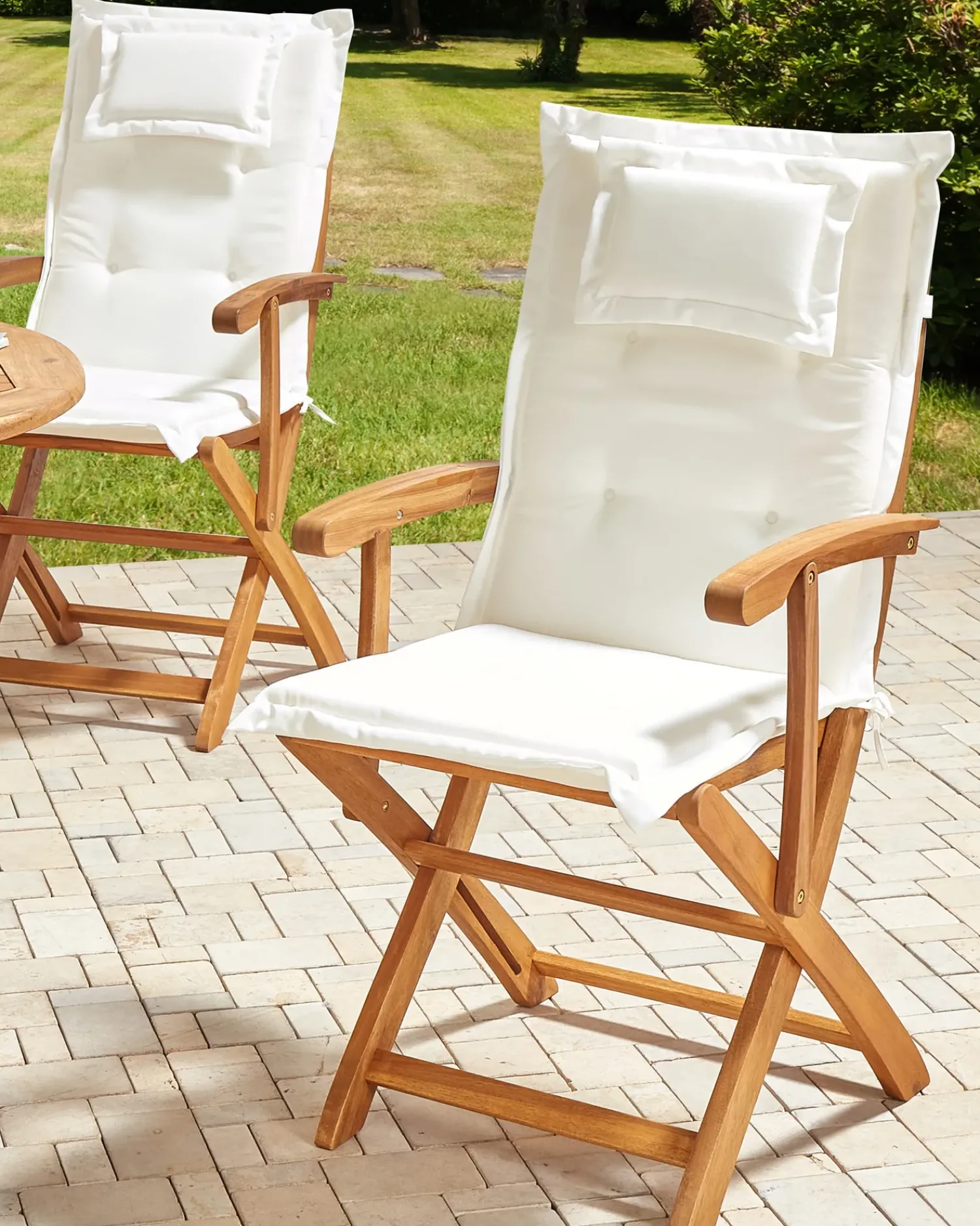 Online Beliani MAUI II Legno d'acacia Bianco sporco Bianco Marrone