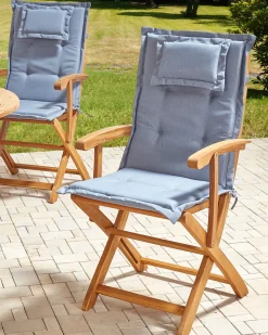 Beliani MAUI II Legno d'acacia Blu Blu Marrone