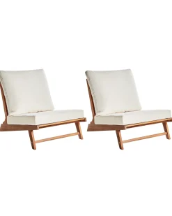 Outlet Beliani MICCIANO Legno d'acacia Bianco sporco Bianco Marrone