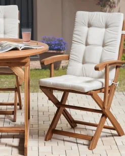Beliani MAUI PREMIUM Legno d'acacia Beige chiaro Beige Marrone
