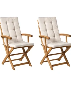 Beliani MAUI PREMIUM Legno d'acacia Beige chiaro Beige Marrone